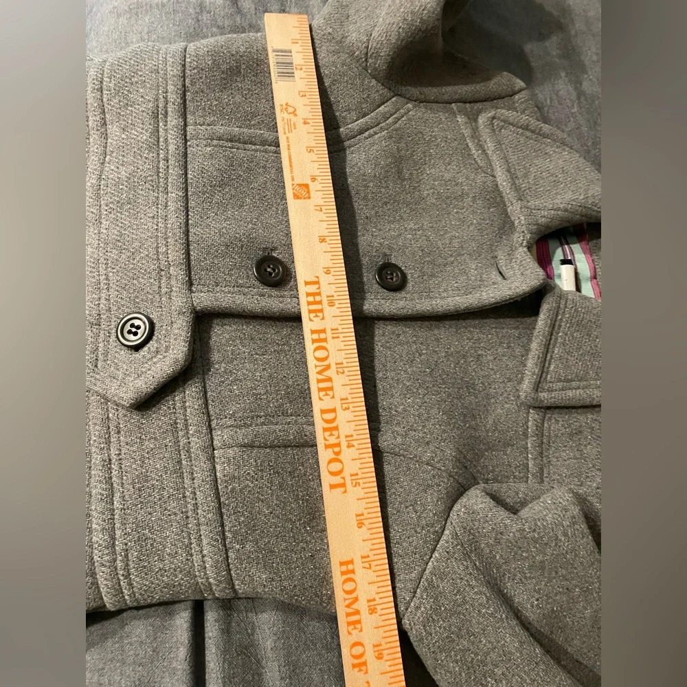 J. Crew Gray Wool-Blend Pea Coat with Belted Waist - Picture 9 of 14